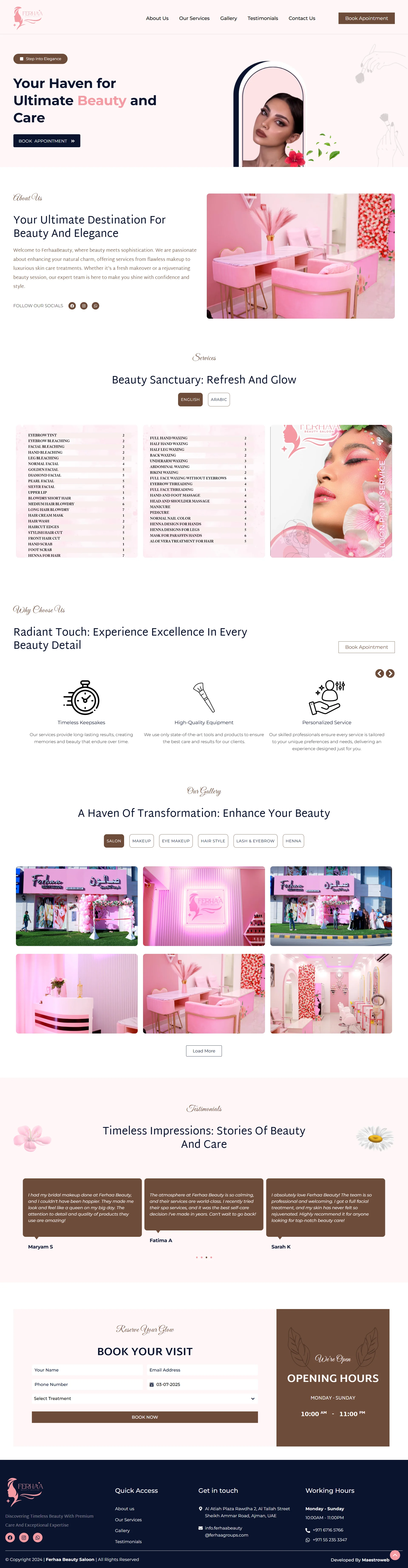 Ferhaabeauty Website